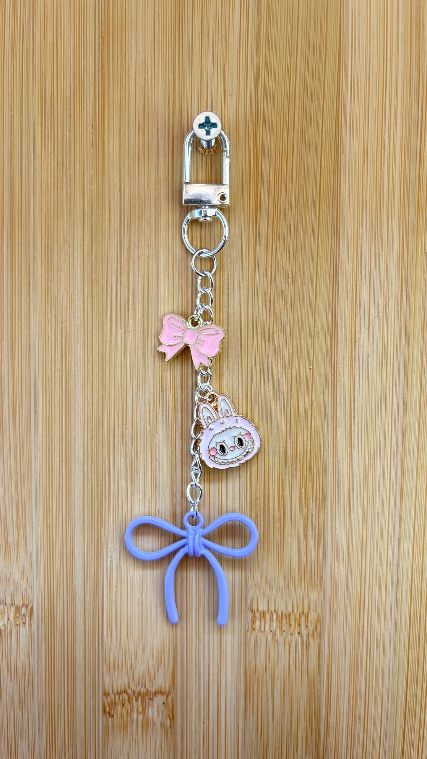 Girly Pink Labubu Bows Charm