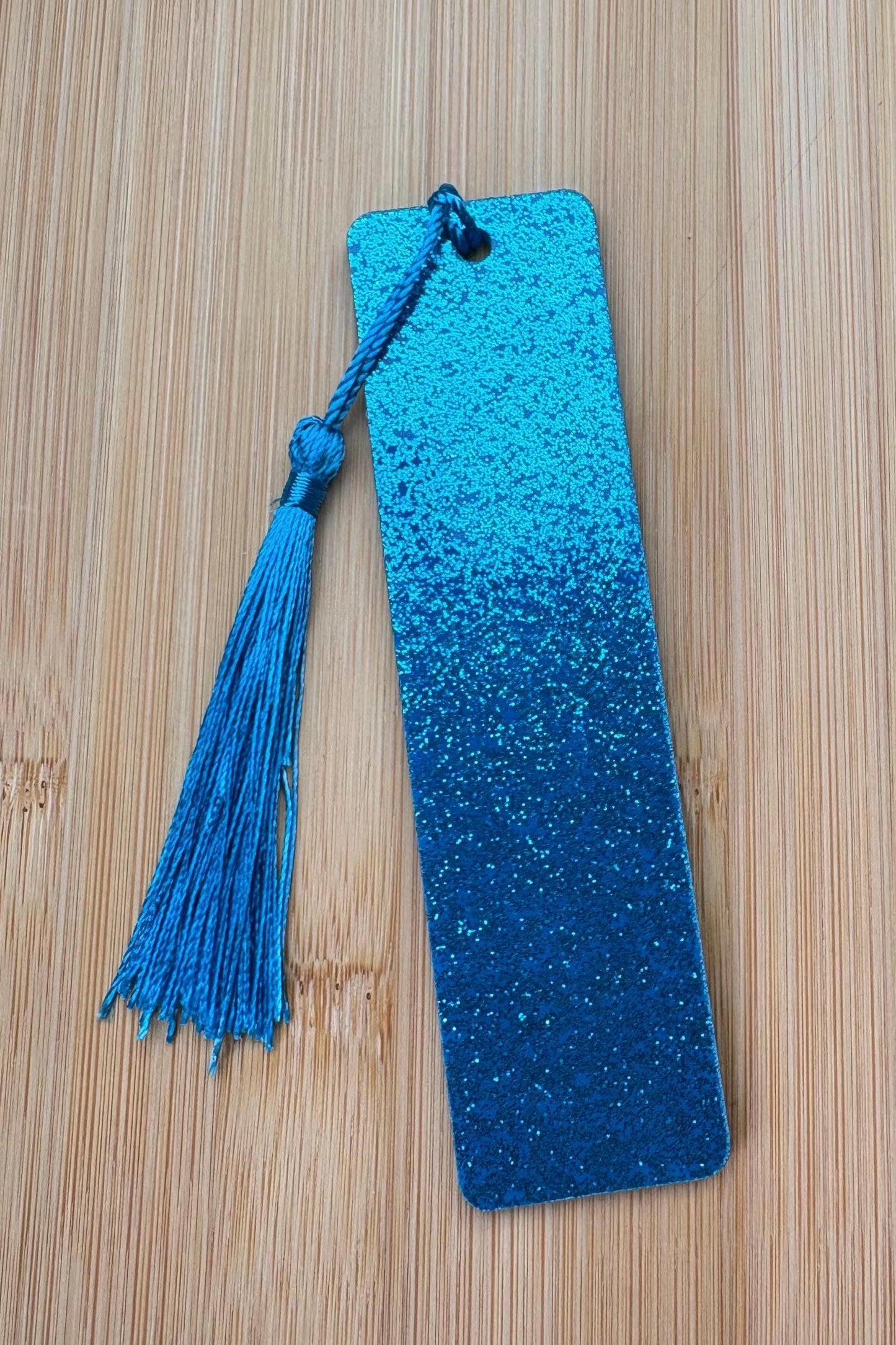 Blue Glitter Acrylic Bookmark