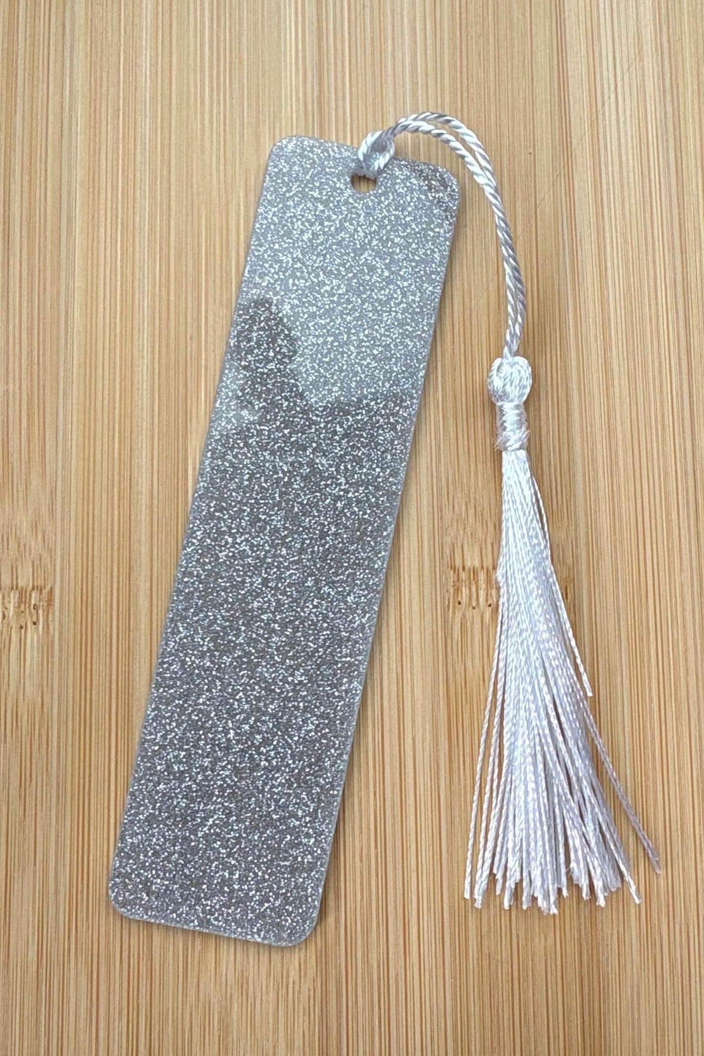 Silver Glitter Acrylic Bookmark