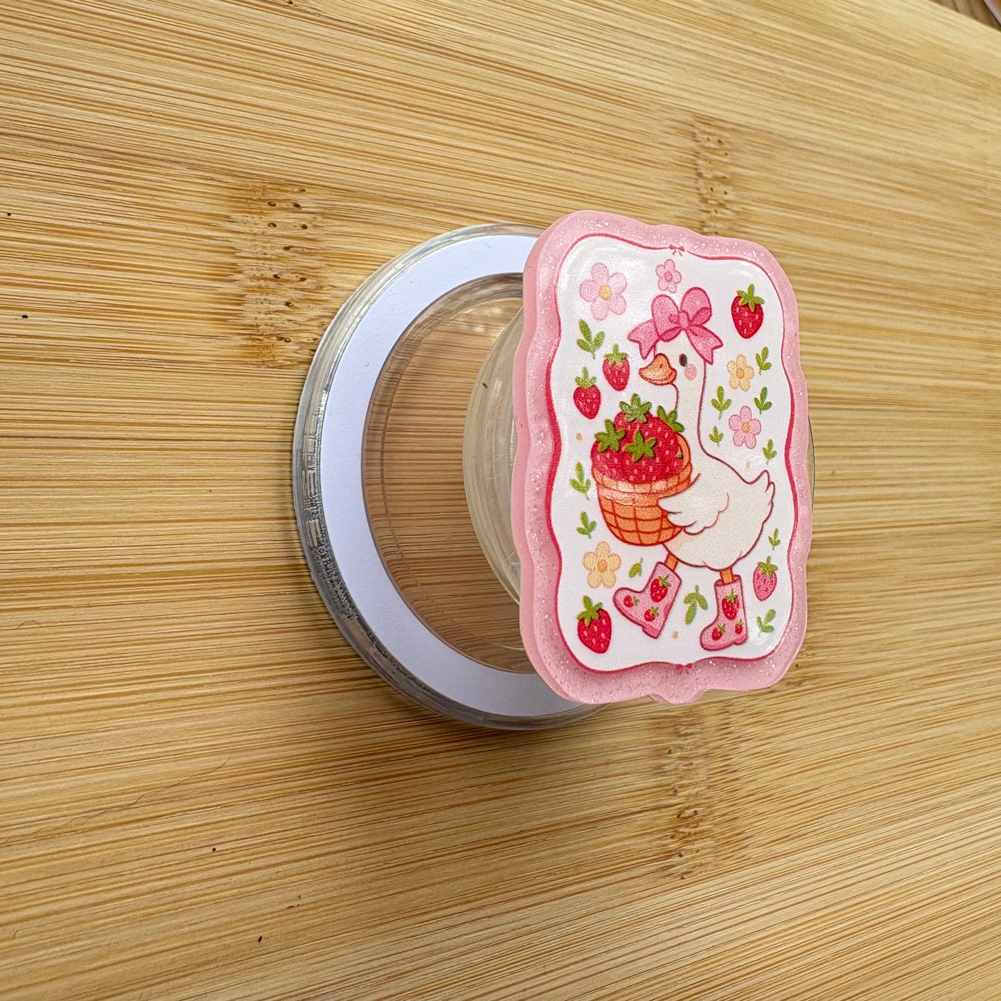 Strawberry Silly Goose Magnetic Grip | Kindle & Phone Holder, Compatible With MagSafe Devices