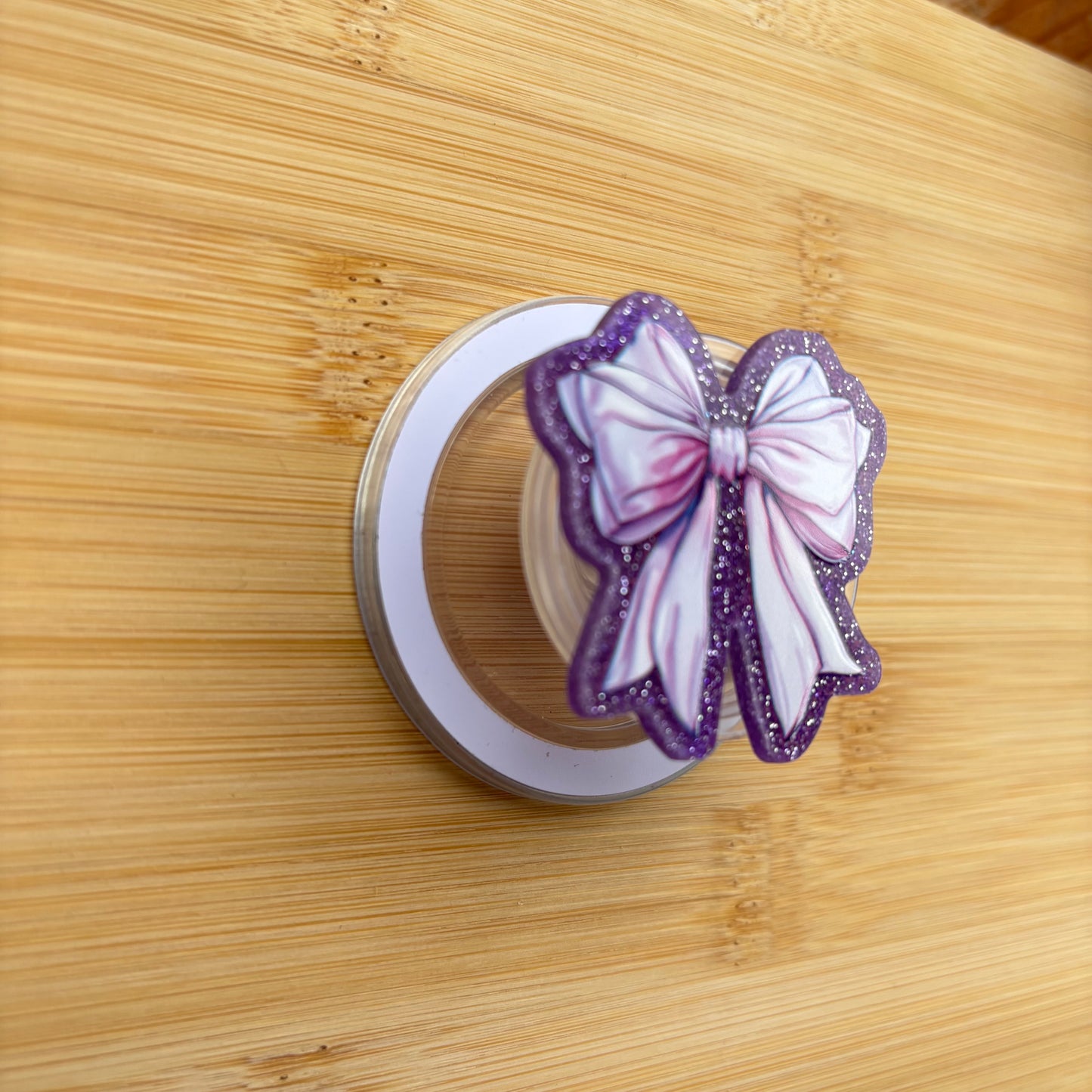 Purple Bow Magnetic Grip | Kindle & Phone Holder, Compatible With MagSafe Devices