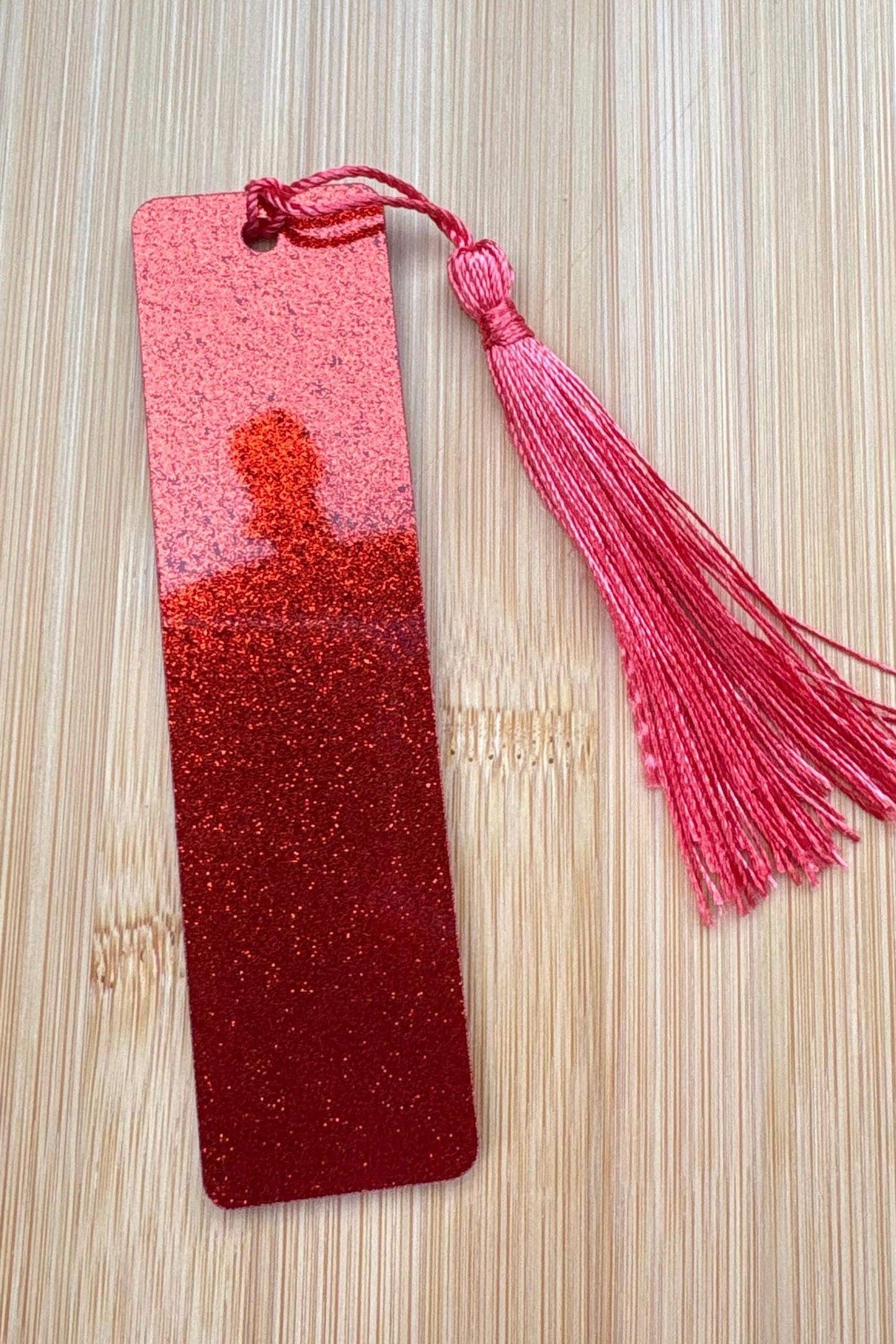 Red Glitter Acrylic Bookmark