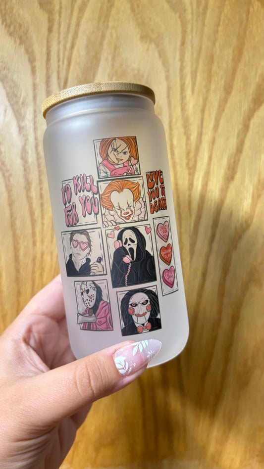 Horror Boys 16oz Frosted Glass Cup