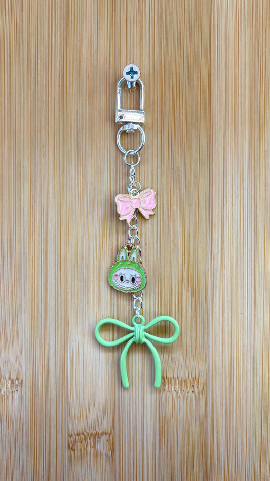 Girly Green Labubu Bows Charm