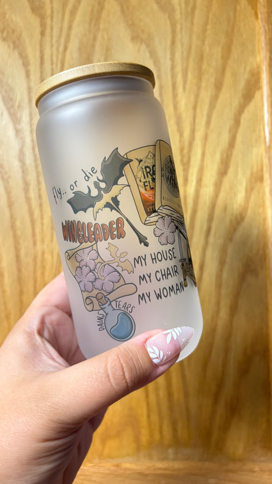Wingleader 16oz Frosted Glass Cup