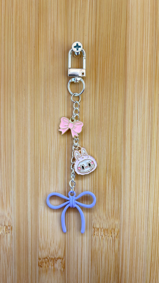 Girly Pink Labubu Bows Charm