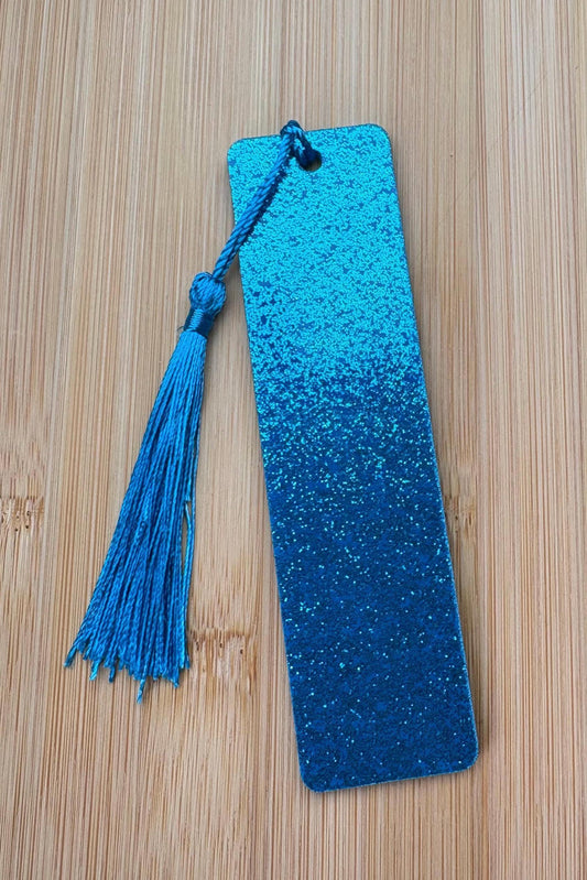 Blue Glitter Acrylic Bookmark