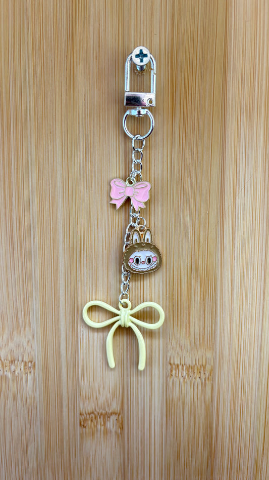 Girly Yellow Labubu Bows Charm