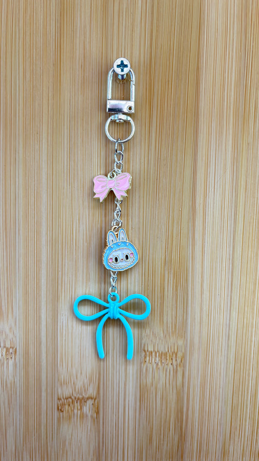 Girly Blue Labubu Bows Charm