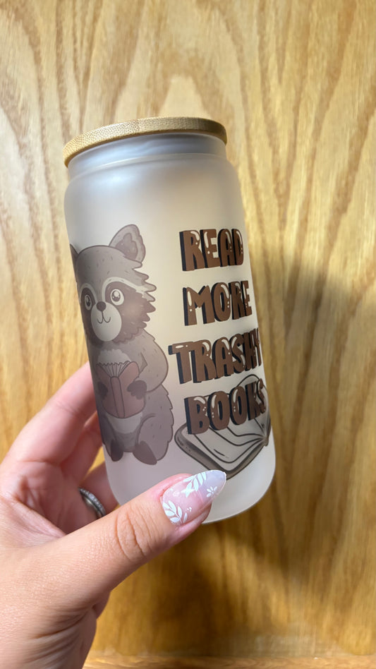 Read More Trashy Books 16oz Frosted Glass Cup