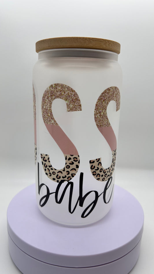 Boss Babe, 16oz Glass Cup