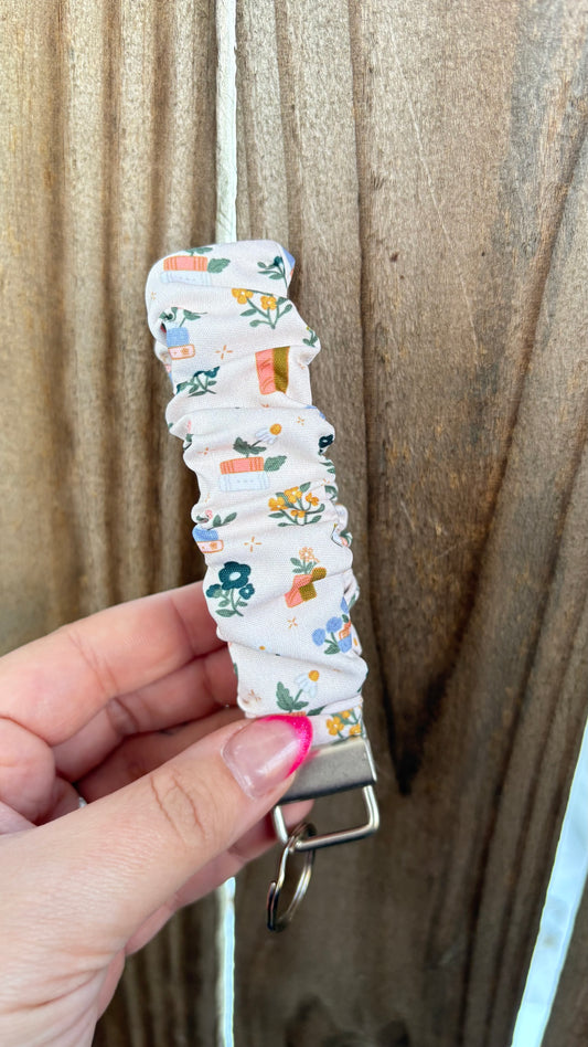 Book Lover Scrunchie Keyfob