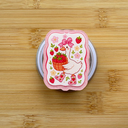 Strawberry Silly Goose Magnetic Grip | Kindle & Phone Holder, Compatible With MagSafe Devices