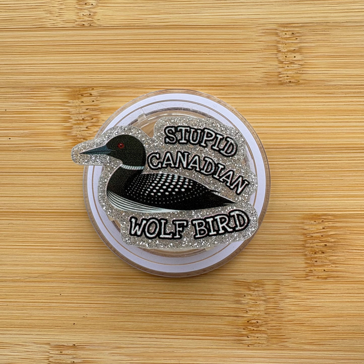 Stupid Canadian Wolf Bird Magnetic Grip | Kindle & Phone Holder, Compatible With MagSafe Devices