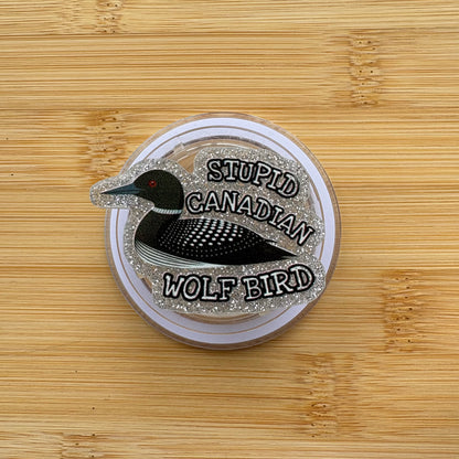 Stupid Canadian Wolf Bird Magnetic Grip | Kindle & Phone Holder, Compatible With MagSafe Devices