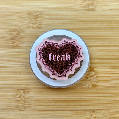 Freak Cheetah Heart Magnetic Grip | Kindle & Phone Holder, Compatible With MagSafe Devices