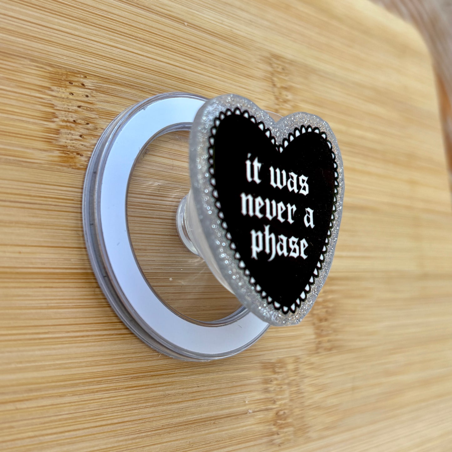 It Was Never A Phase Magnetic Grip | Kindle & Phone Holder, Compatible With MagSafe Devices