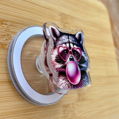 Sassy And Trashy Racoon  Magnetic Grip | Kindle & Phone Holder, Compatible With MagSafe Devices