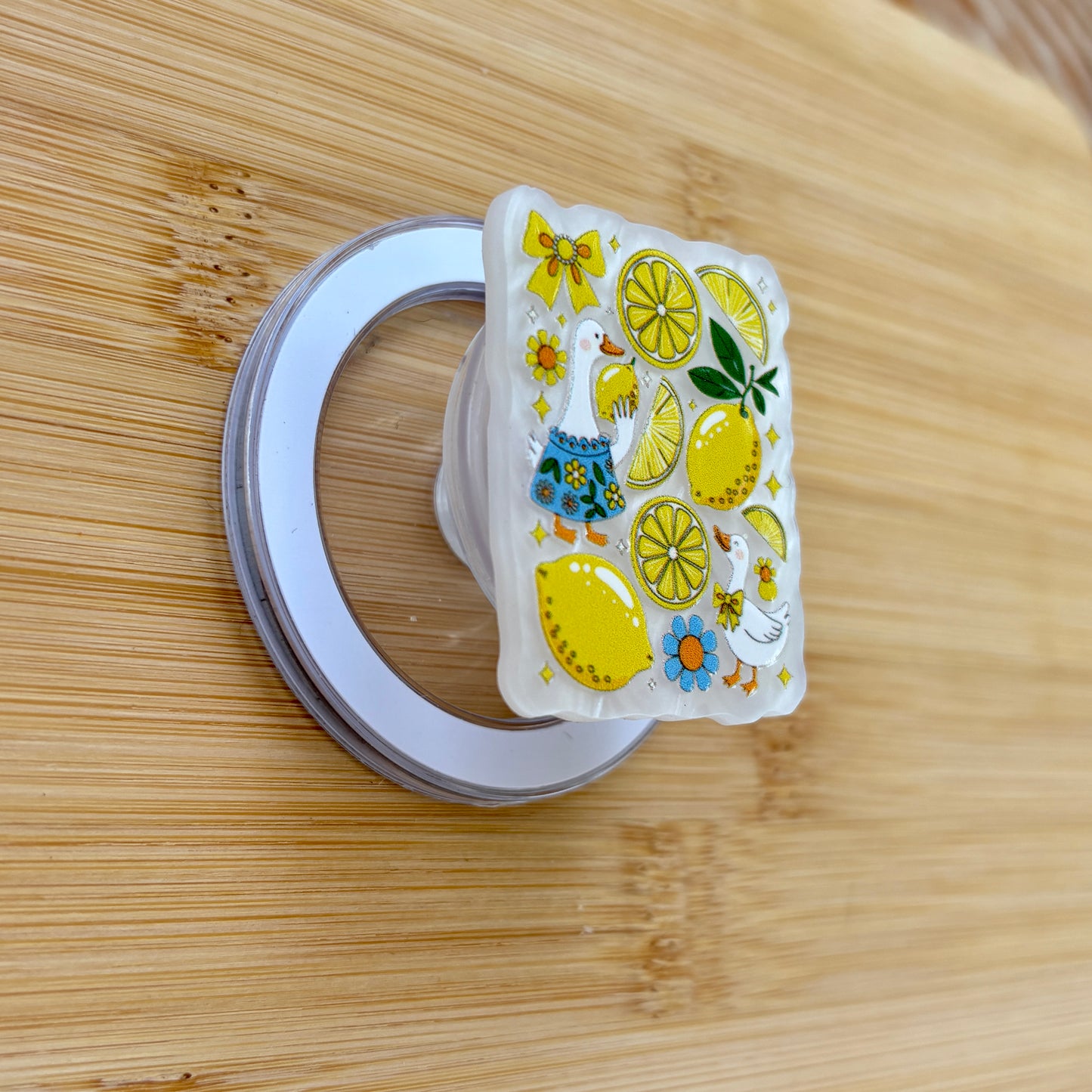 Summer Lemons Silly Goose Magnetic Grip | Kindle & Phone Holder, Compatible With MagSafe Devices