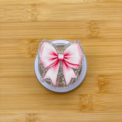 Pink Bow Magnetic Grip | Kindle & Phone Holder, Compatible With MagSafe Devices