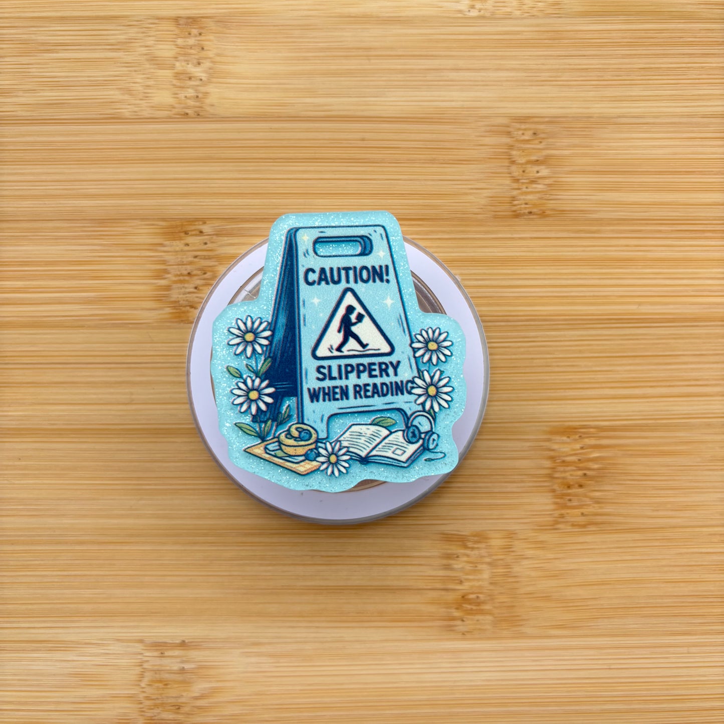 Caution, Slippery When Reading Magnetic Grip | Kindle & Phone Holder, Compatible With MagSafe Devices