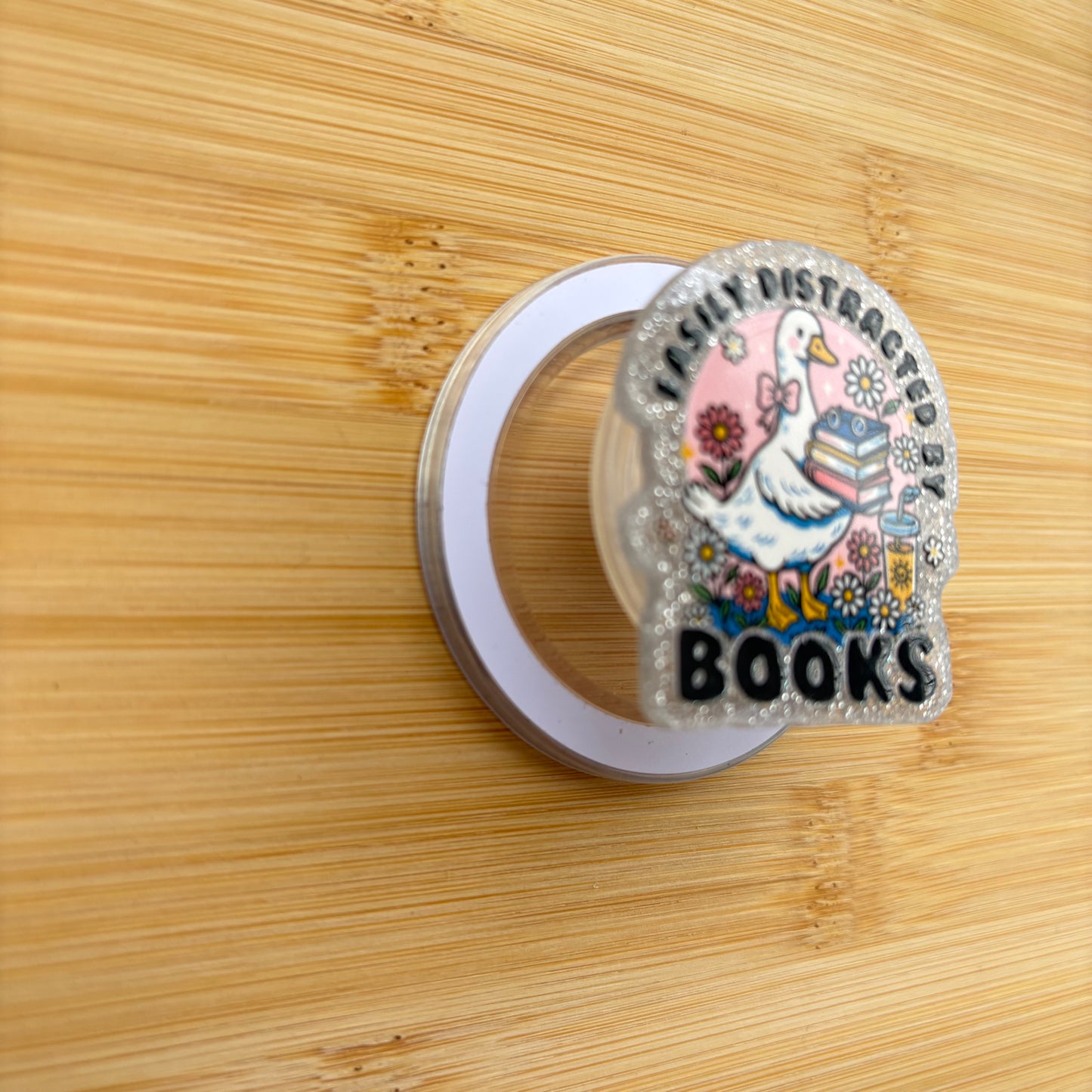 Easily Distracted By Books Silly Goose Magnetic Grip | Kindle & Phone Holder, Compatible With MagSafe Devices