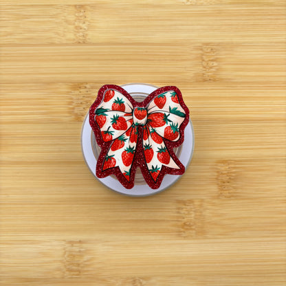 Strawberry Bow Magnetic Grip | Kindle & Phone Holder, Compatible With MagSafe Devices