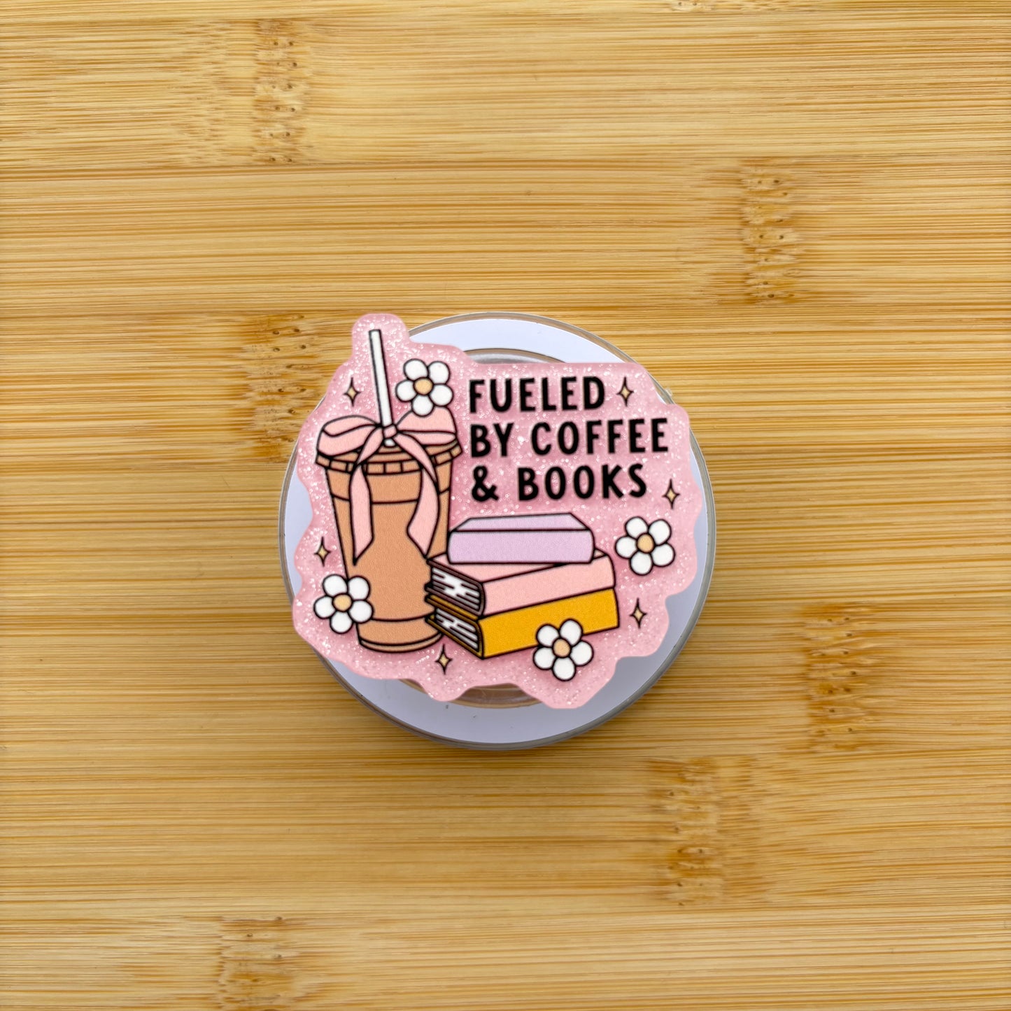 Fueled By Coffee and Books Magnetic Grip | Kindle & Phone Holder, Compatible With MagSafe Devices