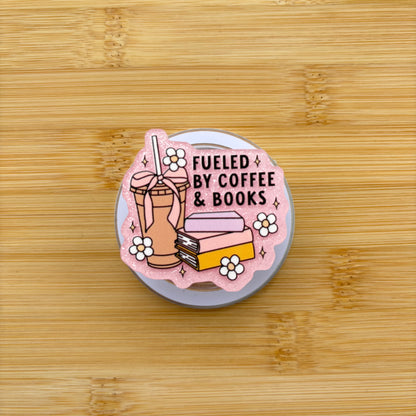 Fueled By Coffee and Books Magnetic Grip | Kindle & Phone Holder, Compatible With MagSafe Devices