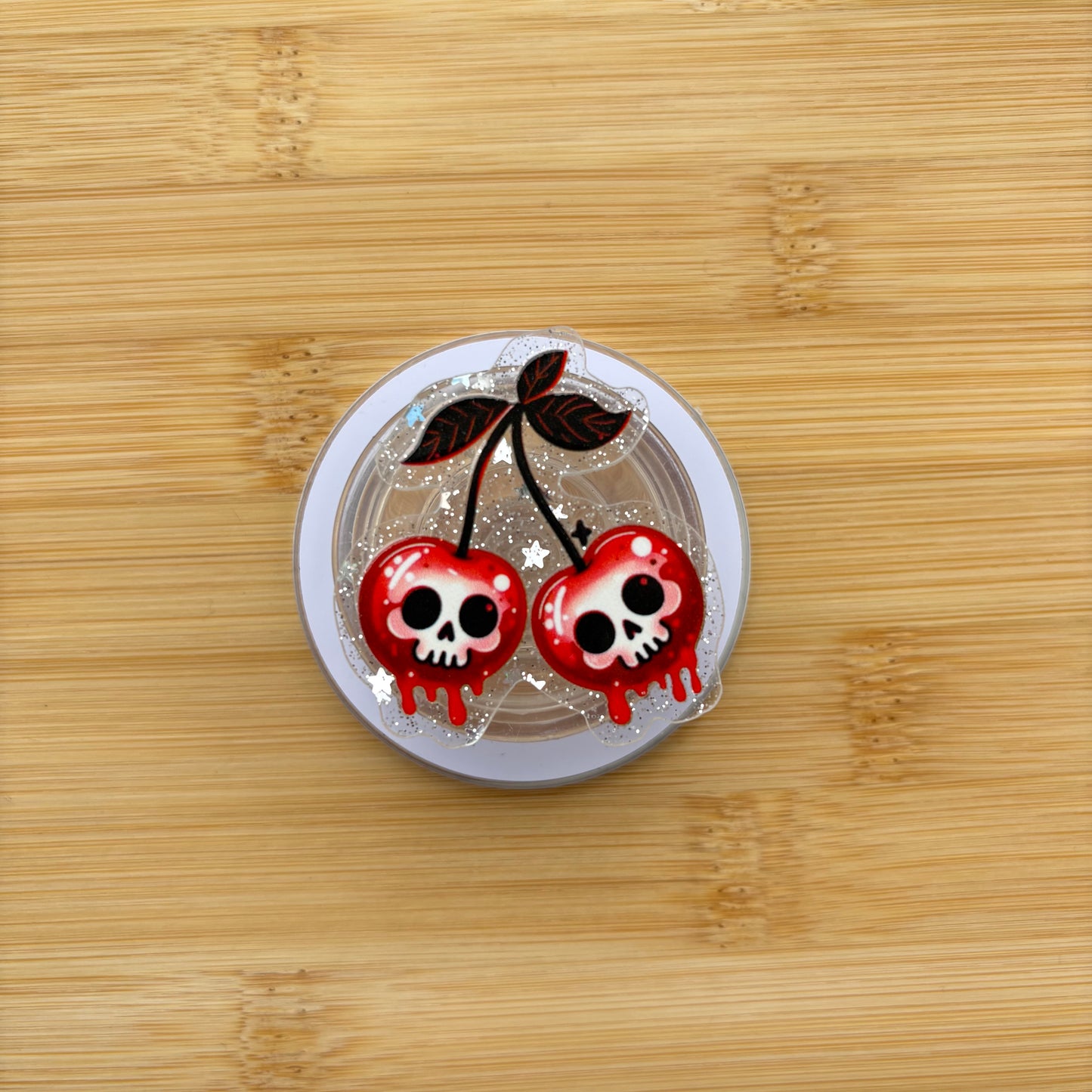 Cherry Skulls Magnetic Grip | Kindle & Phone Holder, Compatible With MagSafe Devices