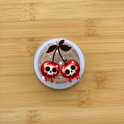 Cherry Skulls Magnetic Grip | Kindle & Phone Holder, Compatible With MagSafe Devices