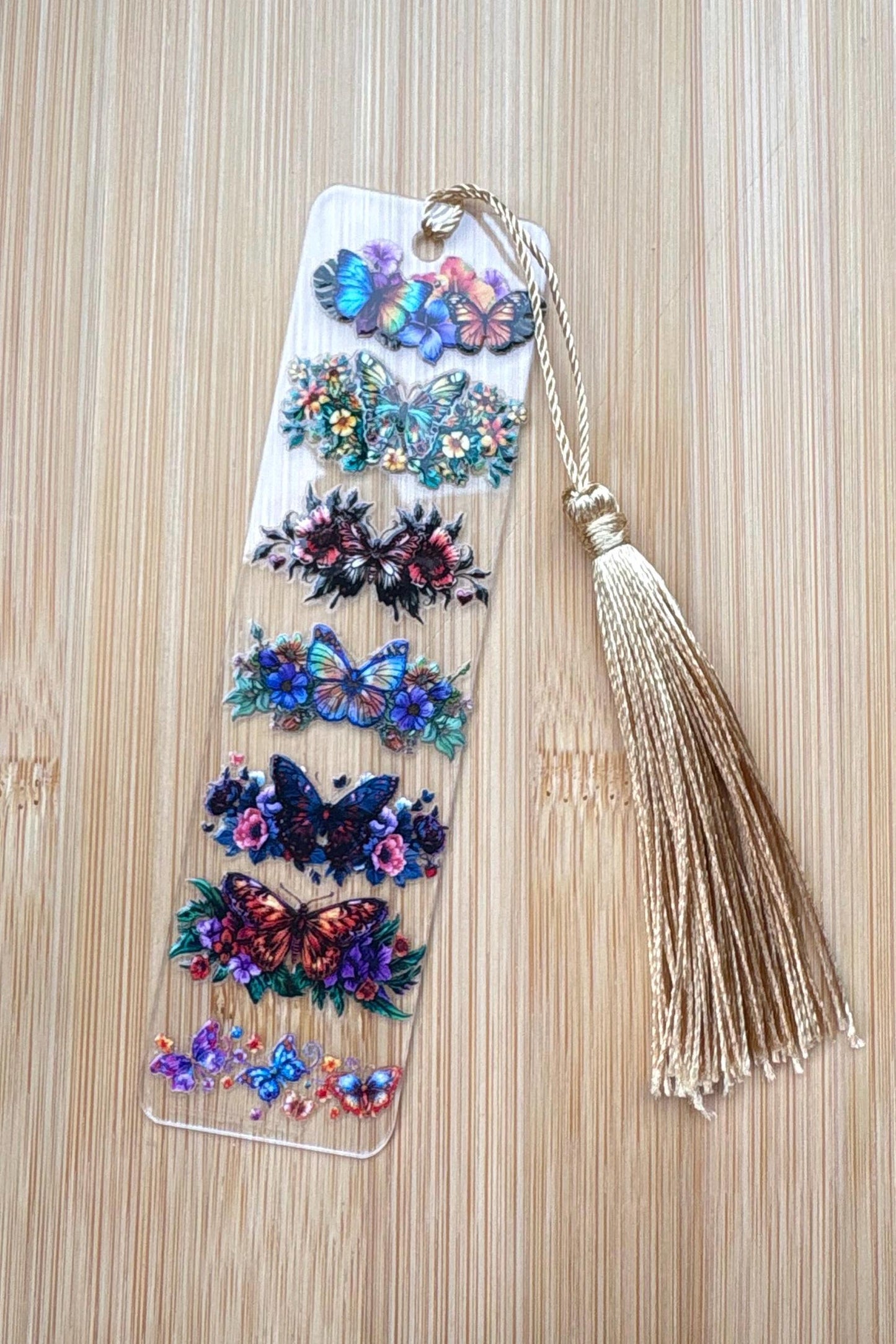 Floral Butterflies Acrylic Bookmark